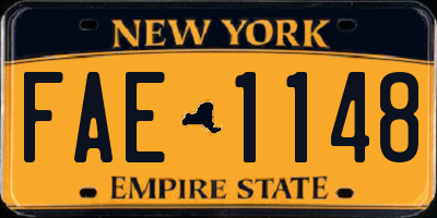 NY license plate FAE1148