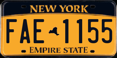 NY license plate FAE1155