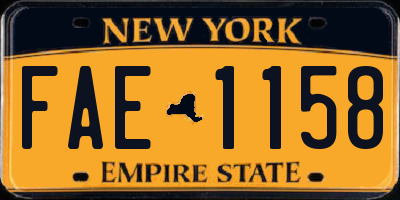 NY license plate FAE1158