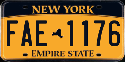 NY license plate FAE1176