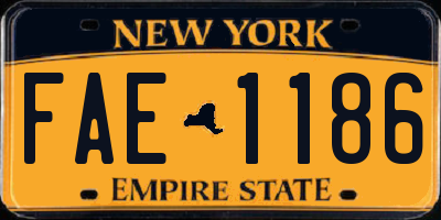 NY license plate FAE1186