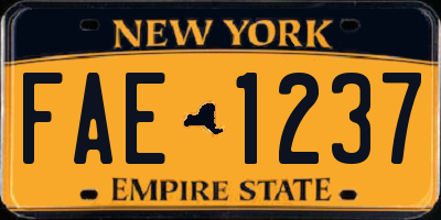 NY license plate FAE1237