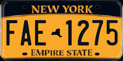 NY license plate FAE1275