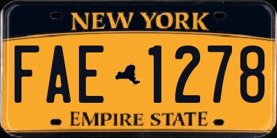 NY license plate FAE1278