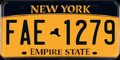 NY license plate FAE1279