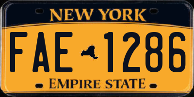 NY license plate FAE1286