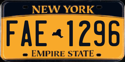 NY license plate FAE1296
