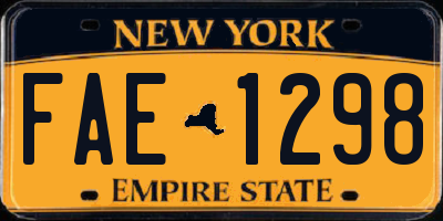 NY license plate FAE1298