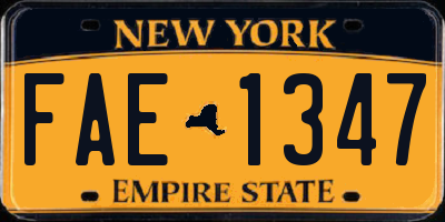 NY license plate FAE1347