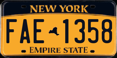 NY license plate FAE1358