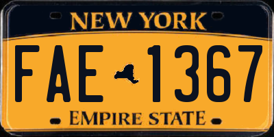 NY license plate FAE1367