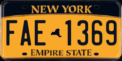 NY license plate FAE1369