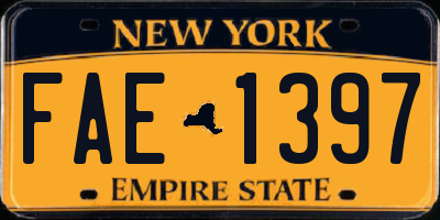 NY license plate FAE1397