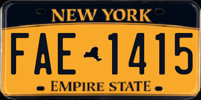 NY license plate FAE1415