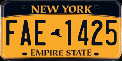 NY license plate FAE1425