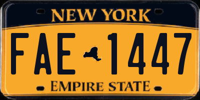 NY license plate FAE1447