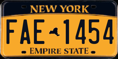 NY license plate FAE1454