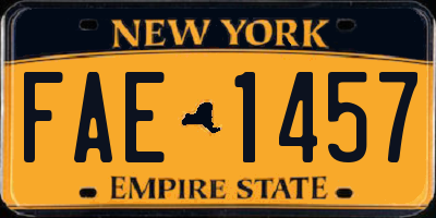 NY license plate FAE1457