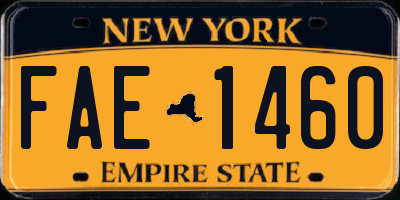 NY license plate FAE1460