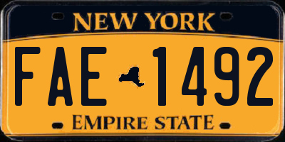 NY license plate FAE1492
