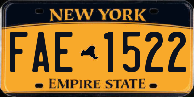 NY license plate FAE1522