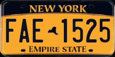 NY license plate FAE1525