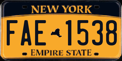NY license plate FAE1538