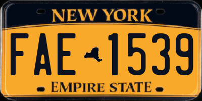 NY license plate FAE1539