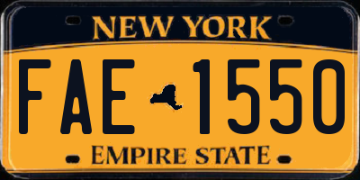NY license plate FAE1550