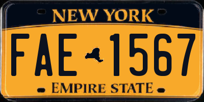 NY license plate FAE1567