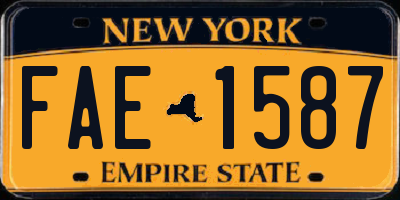 NY license plate FAE1587