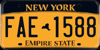 NY license plate FAE1588