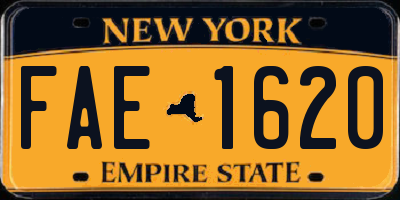 NY license plate FAE1620