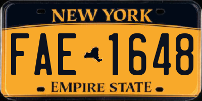 NY license plate FAE1648