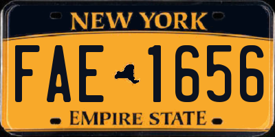 NY license plate FAE1656