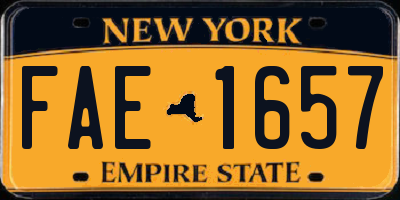 NY license plate FAE1657