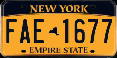 NY license plate FAE1677