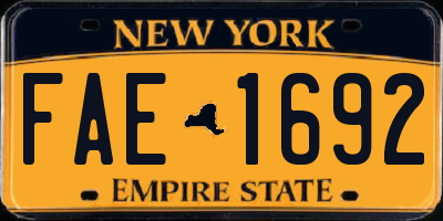 NY license plate FAE1692