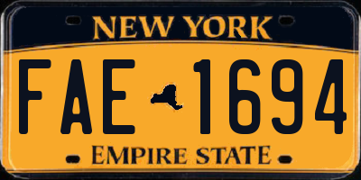 NY license plate FAE1694