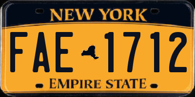 NY license plate FAE1712
