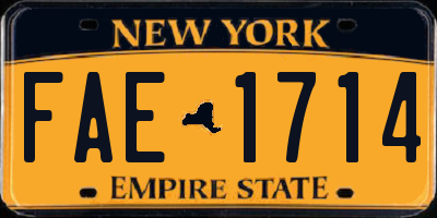 NY license plate FAE1714