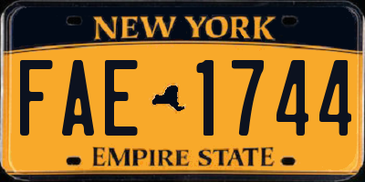 NY license plate FAE1744