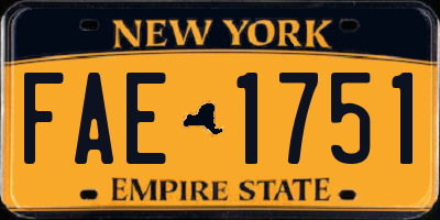 NY license plate FAE1751