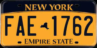 NY license plate FAE1762