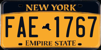 NY license plate FAE1767