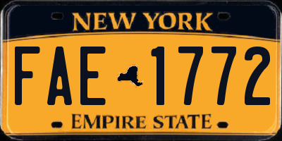 NY license plate FAE1772