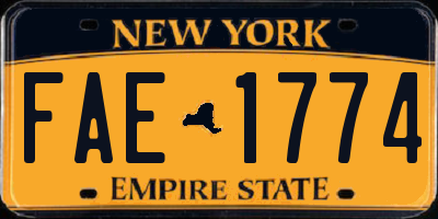 NY license plate FAE1774