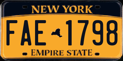 NY license plate FAE1798