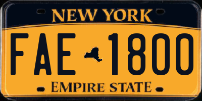 NY license plate FAE1800