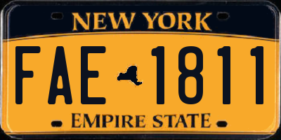 NY license plate FAE1811